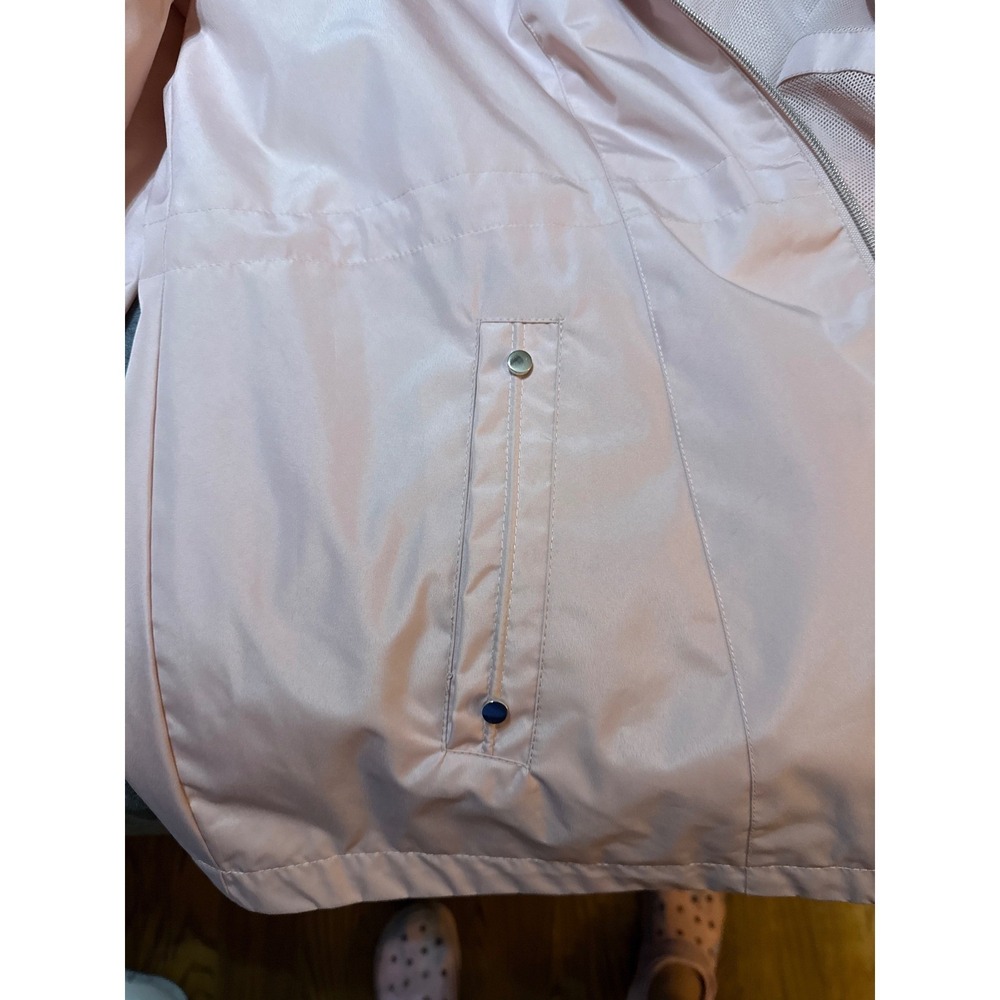 Gallery New York Womens XL Pink Hooded Rain Jacket Lightweight Full Zip Coat - Picture 4 of 8